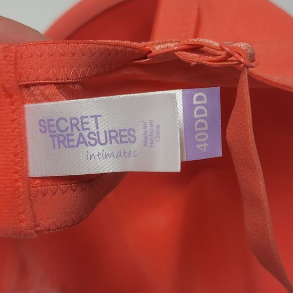 Secret Treasures Intimates Tailored T-Shirt Bra Underwire Coral Silk 40DDD NWT - Picture 5 of 7